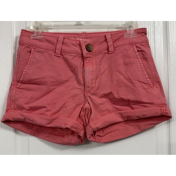 American Eagle Outfitters Pants - American Eagle Favorite Short Women's Size 2‎ Coral Pink Chino Shorts